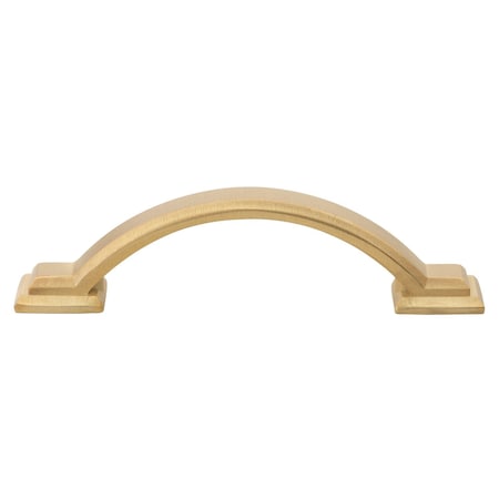 3 In. Center To Center Satin Gold Arched Square Cabinet Pull - 4355-SG, 5PK